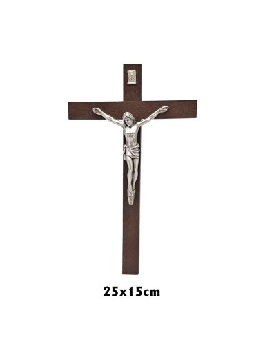 Crucifijo Madera oscura 25x15cm con Cristo anchura 2cm
