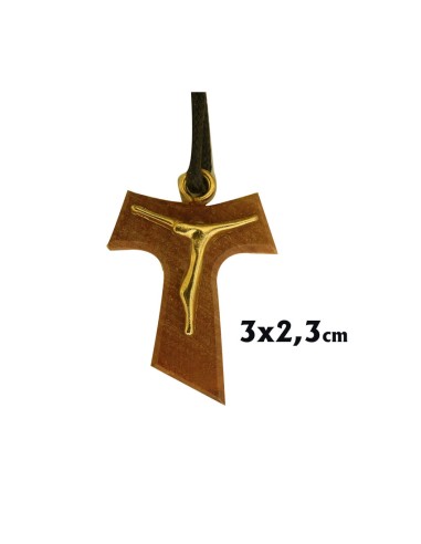 Cruz Tau Madera Olivo Ref 5 Cristo Pequezzzzza