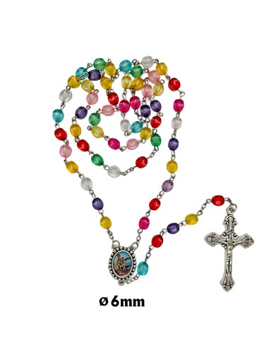 Rosario Plastico Cubo Multicolor 8Mm...