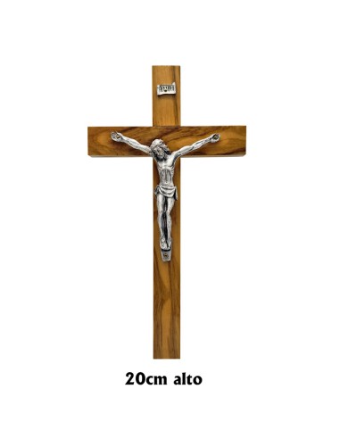 Cruz Madera Olivo Lisa 20x11cm Con Cristo