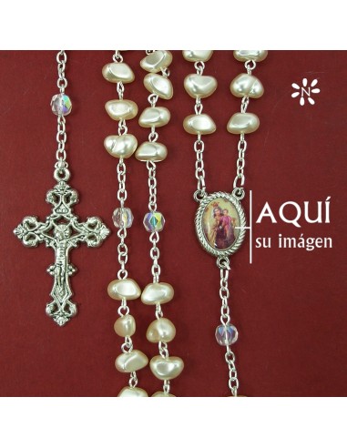 Rosario Perla Imitacion Irregular 6X9mm