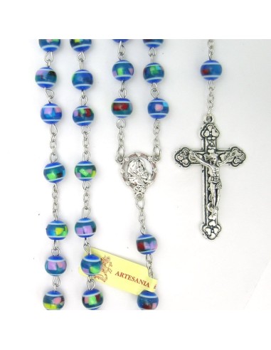 Rosario Plastico Redondo Azul 8Mm...