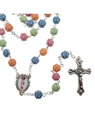 Rosario Plastico Flores Colores Para...