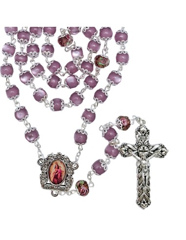 Rosario Resina Liso 8Mm Morado Paters...