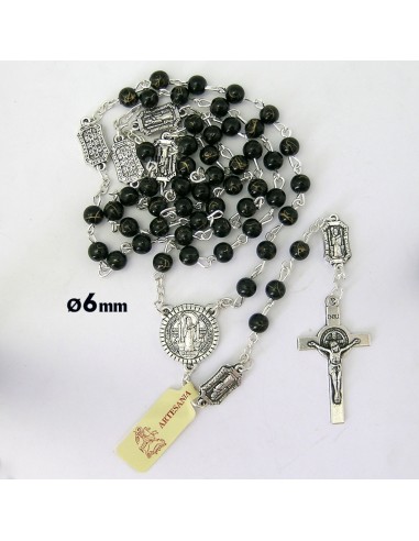 Rosario Plastico San Benito 6Mm Negro...