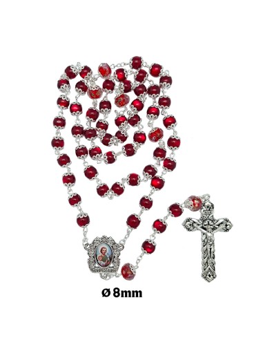 Rosario Resina Liso 8Mm Rojo Paters...
