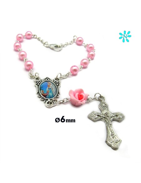 Rosario Plastico Oval Liso 10Mm Marron