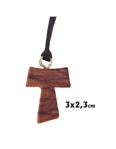 Cruz Tau Madera Olivo Ref 2 Pequezzzzza