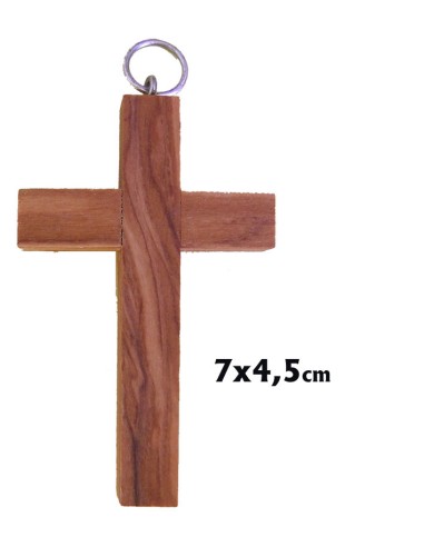 Cruz Madera Olivo 70x45mm Sin Cristo Acabado En Angulo Recto
