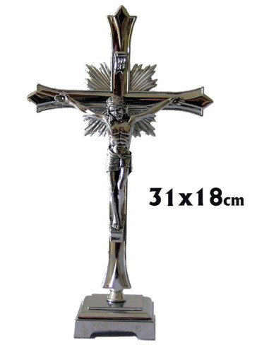 Cruz Metal Estrella Niquel Con Base...
