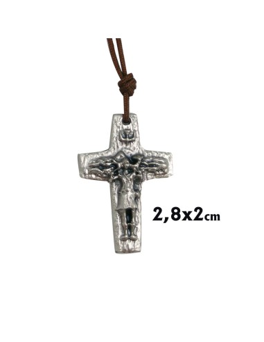 Cruz Metal Buen Pastor 2. 8x2cm Con Cordon