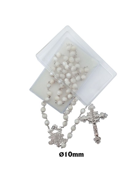 Rosario Nacar 10Mm Liso Con Cruz Y Maria De Alpaca