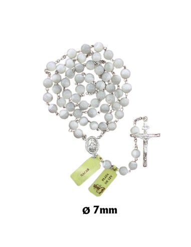 Rosario Nacar Y Plata 7Mm En Caja