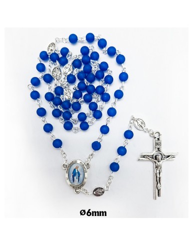 Rosario plastico Liso 6Mm Azul...