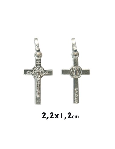 Cruz Plata San Benito 2. 2x1. 2cm En Caja