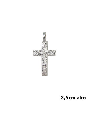 Cruz Plata Rodiada 25x10mm Con...