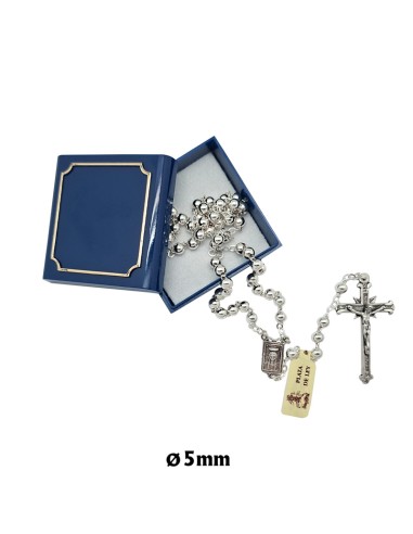 Rosario Plata 5Mm Bola Lisa