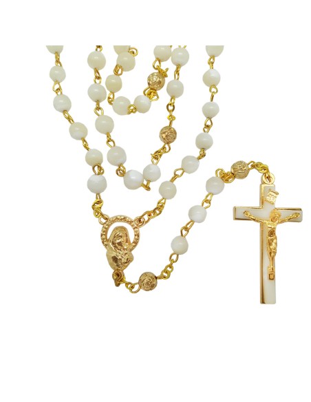 Rosario Nacar 6Mm Cadena Dorada