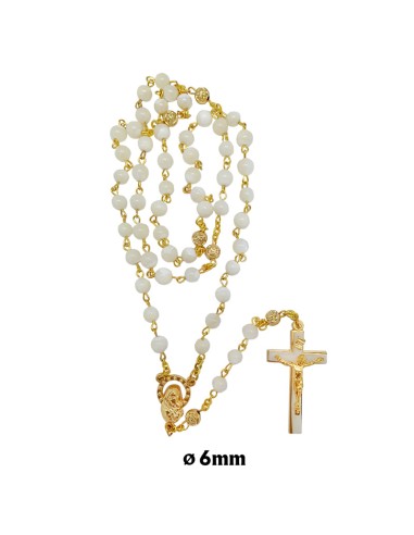 Rosario Nacar 6Mm Cadena Dorada