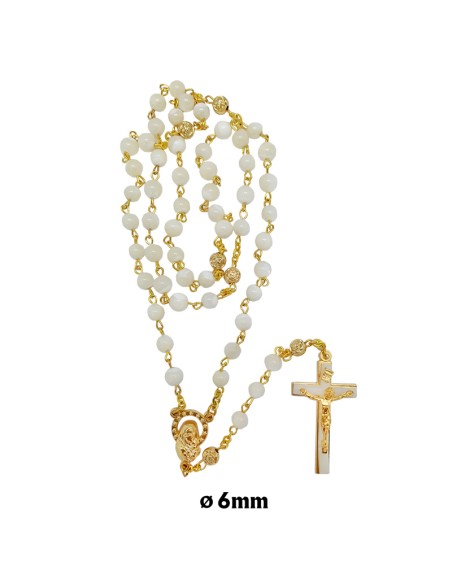 Rosario Nacar 6Mm Cadena Dorada