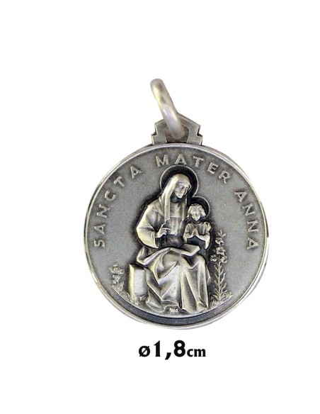 Rosario Anillo Plata Plano Grabado Ave Maria 22Mm Con Caja