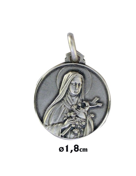 Rosario Anillo Plata Plano Grabado Ave Maria 26Mm Con Caja