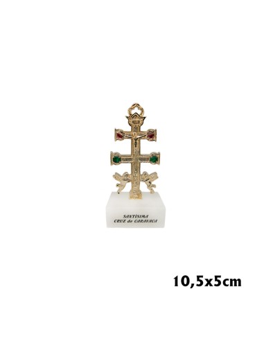 Cruz Caravaca Dorada Pequezzzzza Base Rectangular 10. 5x5cm