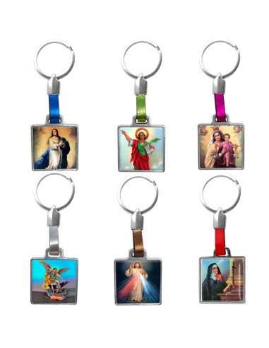 Llavero Metal Virgen Milagrosa Esmaltada 60x30mm
