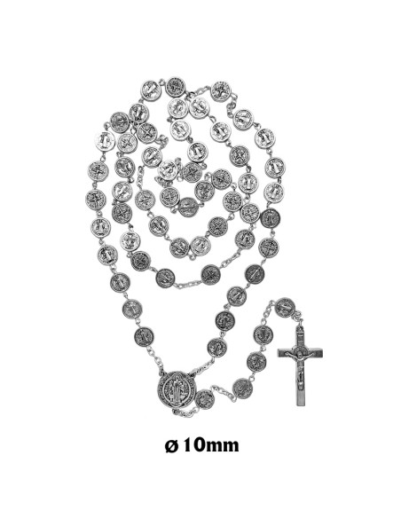 Rosario Metal Redondo Medalla San Benito