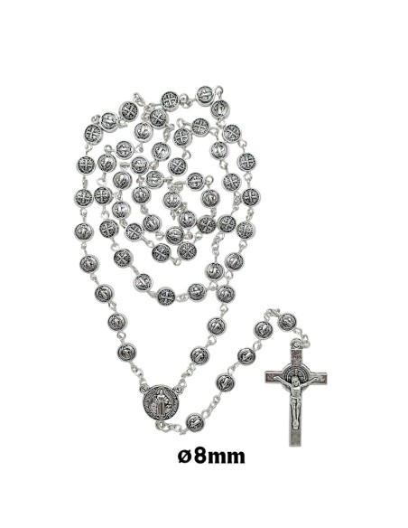 Rosario Metal San Benito 6Mm Maria Y Cruz San Benito
