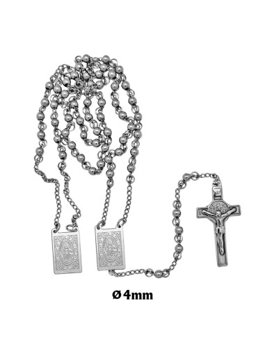 Rosario Acero 4Mm Medallas Con...