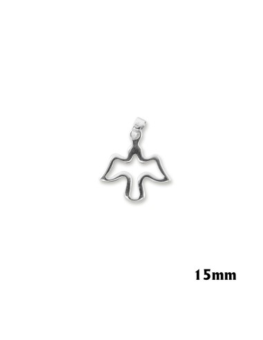 Colgante Plata Paloma Calada 15mm Canto Redondo