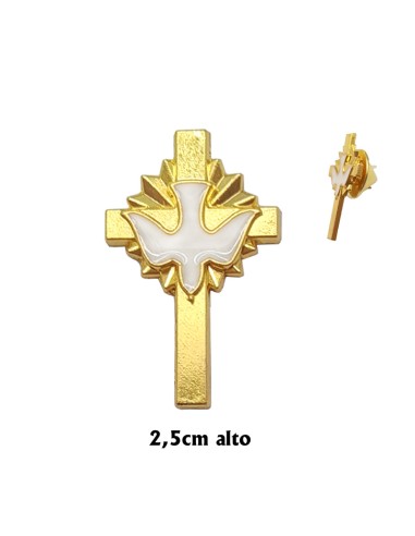 Pin Cruz Niquel Moderna Picos Anchos 2. 5x1. 6cm
