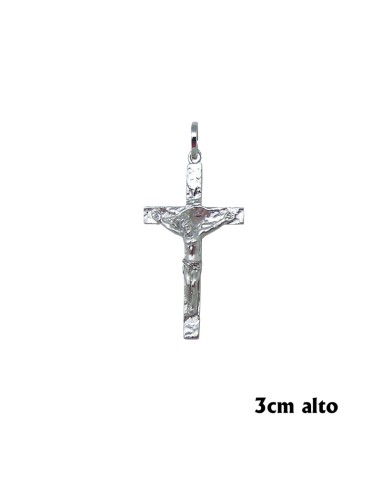 Cruz Con Cristo Plata 27x22mm