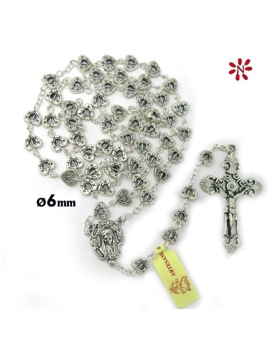 Rosario Metal Corazones Calados 6Mm