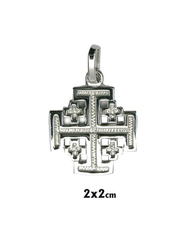 Cruz Plata Jerusalen 2x2 CM