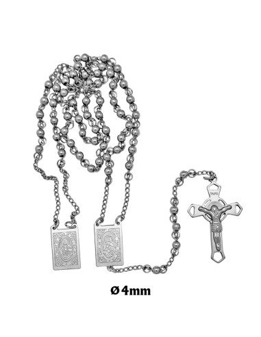 Rosario Acero Escapulario 4Mm Con...