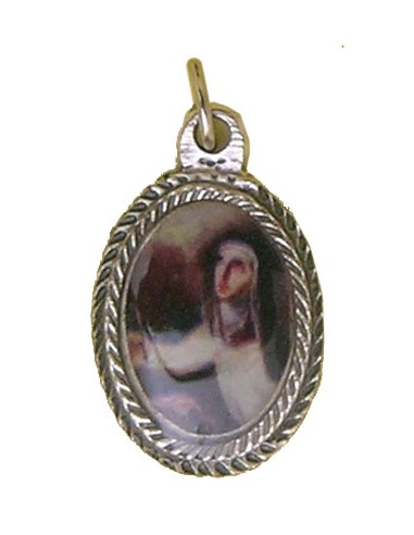 Medalla Metal Virgen Aureola Reverso Cristo It16mm