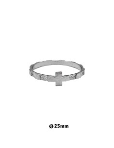 Anillo Plata Liso Con Cruz...