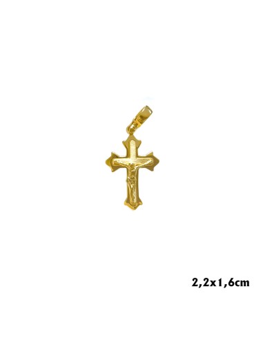 Cruz Plata Dorada 22x16mm Con Cristo Argolla Gruesa