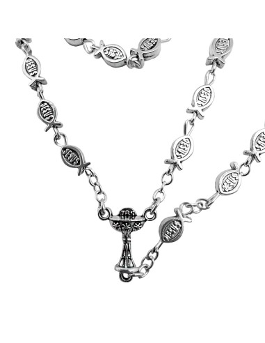 Rosario Metal Peces Jesús 8X5mm