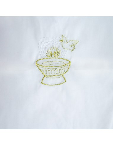 Vestido Bebe Para Bautismo Paloma Con Jhs Y Pila Bautismal