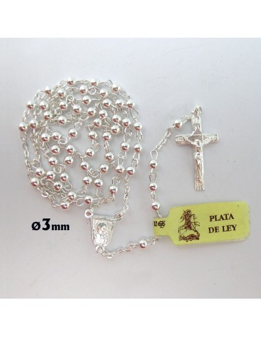 Rosario Plata Mini 3Mm