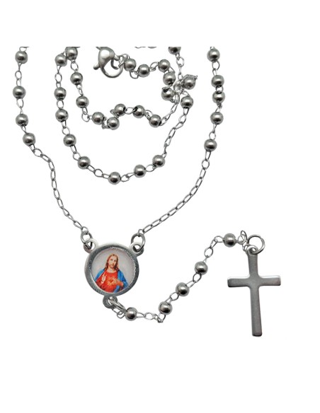 Rosario Acero 3Mm Personalizable Con Cruz