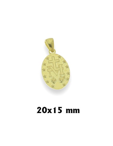 Medalla Plata Dorada Oval Virgen...