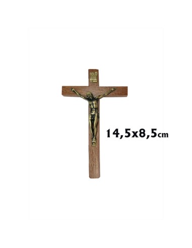 Crucifijo Madera 15X8. 5Cm Cristo Metal