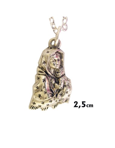 Medalla Metal Virgen Gitana Con Nizzzzzo 25mm Con Caja Y Cadena