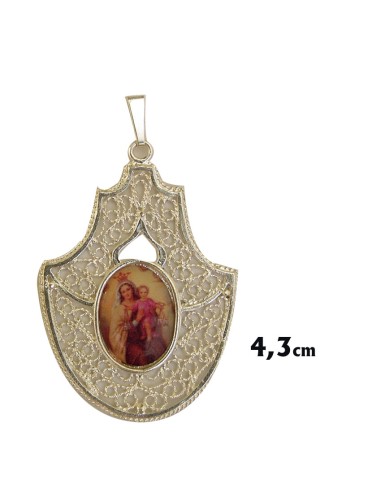 Medalla Colgante Benditera Dorada Con Foto Para Personalizar