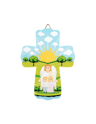 Cruz Resina Angel De La Guarda 14cm Infantil