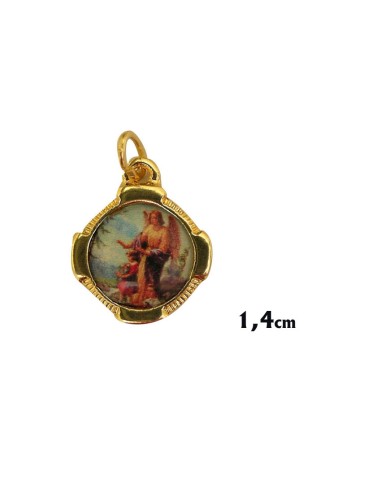 Medalla Metal Oval Doble Virgen Milagrosa Con Signo Mariano 10mm